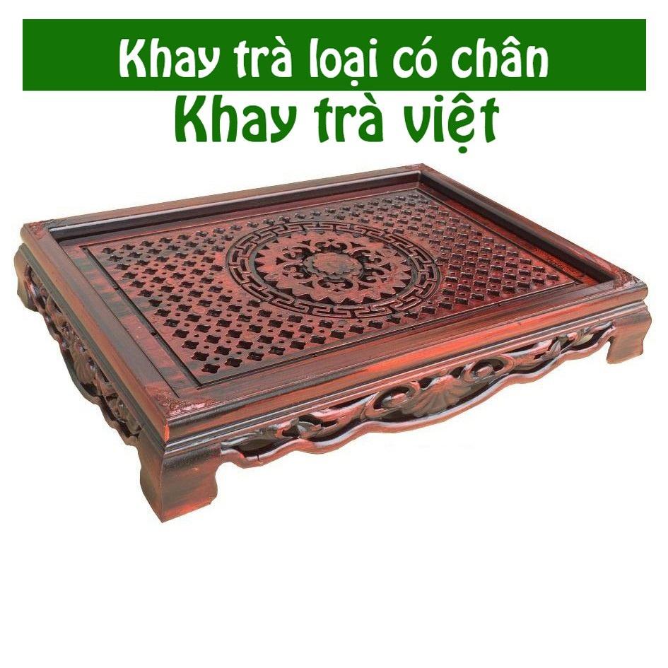 Khay trà giả gỗ có chân sang trọng kiểu dáng mới cho mọi nhà - khay đựng ấm trà hình chữ nhật