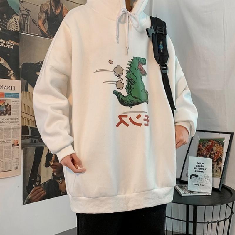 Áo hoodie tay dài in hình khủng long phản quang 3 màu sắc thời trang dành cho nam