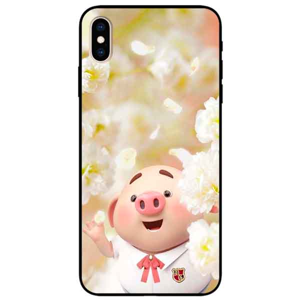 Ốp lưng in cho Iphone Xs Max Mẫu Heo Áo Trắng