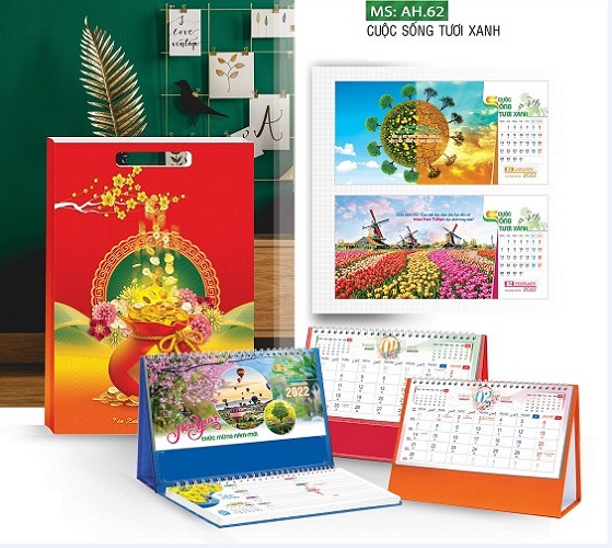 Combo 5 cuốn lịch bàn 2022 không note từ AH56 - AH88 (mẫu ngẫu nhiên)