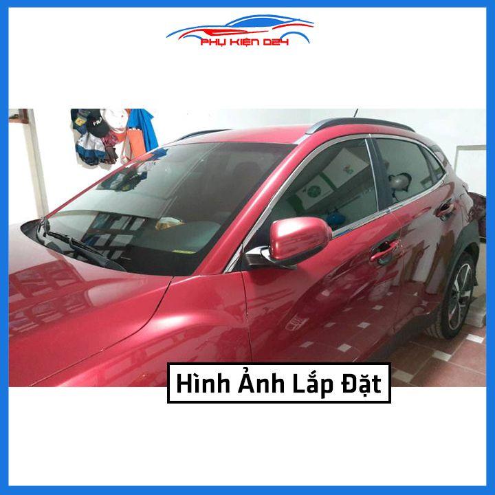 Bộ nẹp viền chân kính cong kính Toyota Hyundai Kona 2018-2022 Inox sáng bóng chuẩn form xe