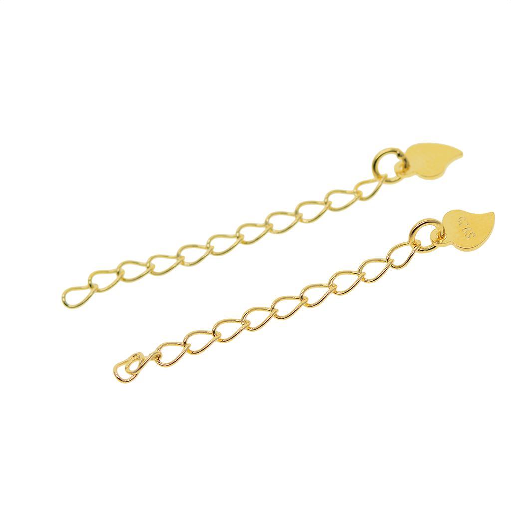 2pcs Heart  Chain  Bracelets Anklets   Chain - Golden, 4CM