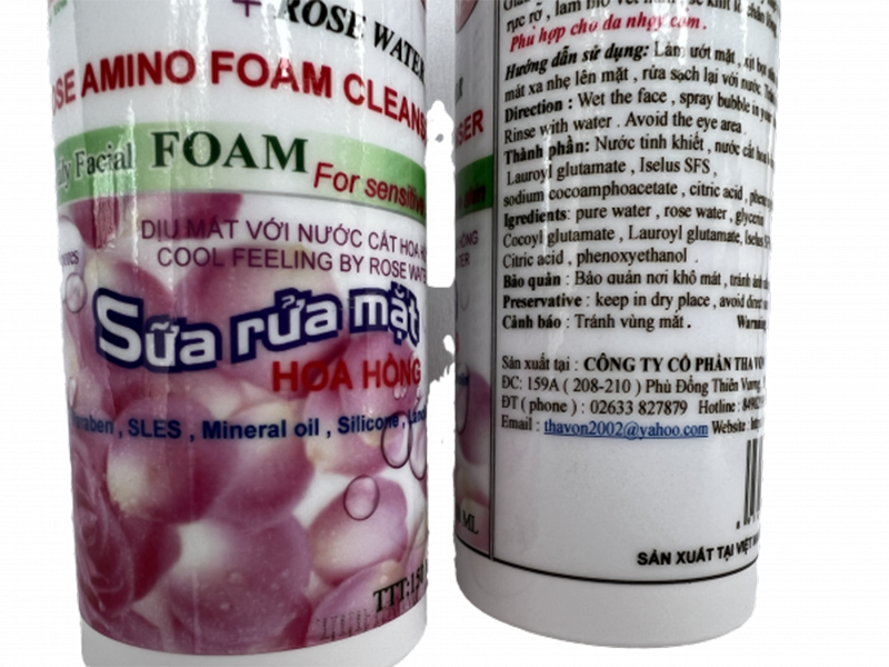 Sữa Rửa Mặt Amino Hoa Hồng Tha Von 150 ml Giàu tinh chất hoa hồng , sữa rửa mặt tẩy nhẹ và sâu , giúp da tươi khõe và sáng rực rỡ , làm mờ vết nám , se khít lỗ chân lông . Phù hợp cho da nhạy cảm