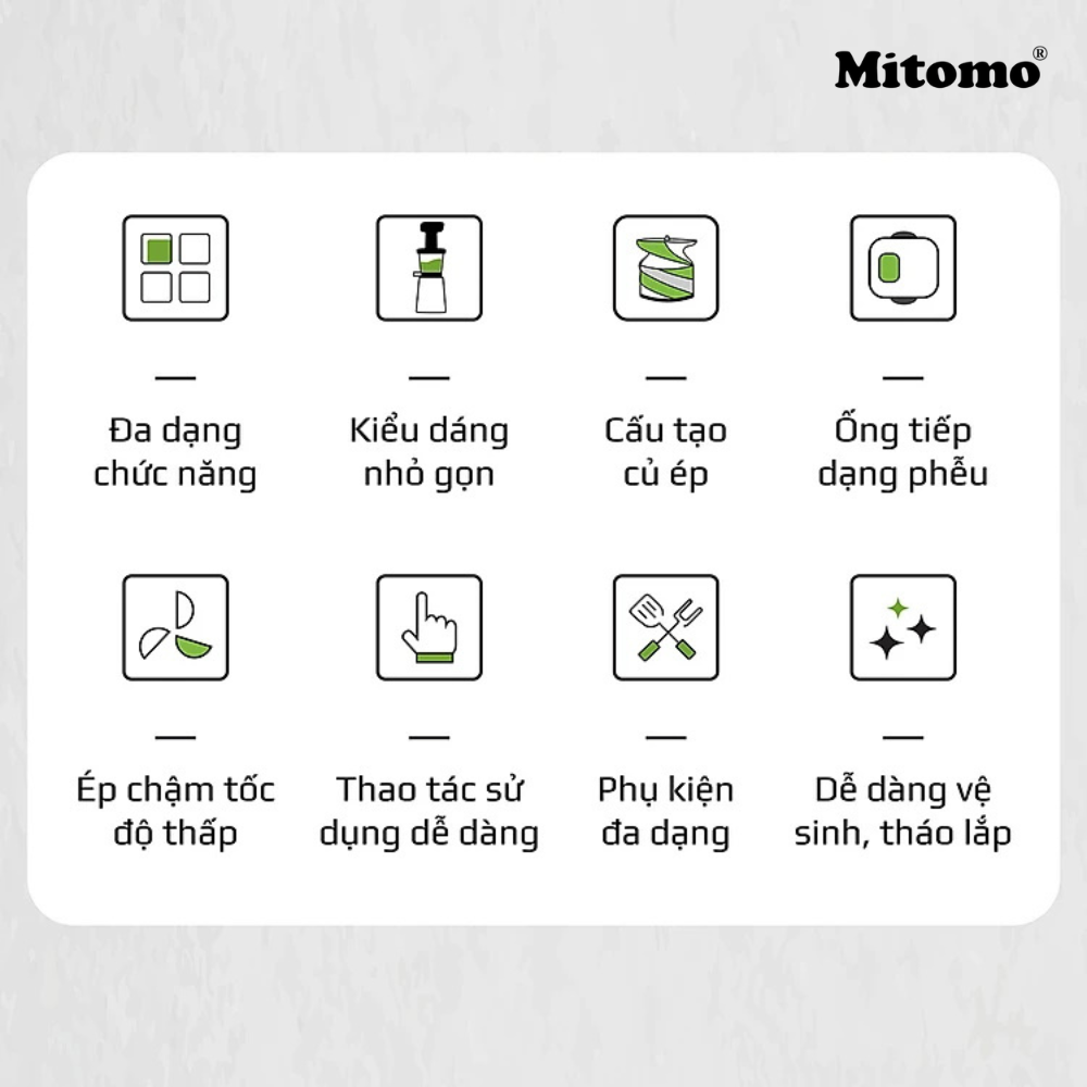 Máy ép hoa quả Mitomo-EC55 hàng chính hãng bảo hành 3 năm