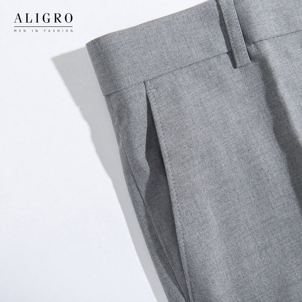Quần Âu Nam ALIGRO Màu Grey Form Chuẩn Slimfit, Vải Cotton Cao Cấp Cực Tôn Dáng, Lịch Sự, ALGO1038