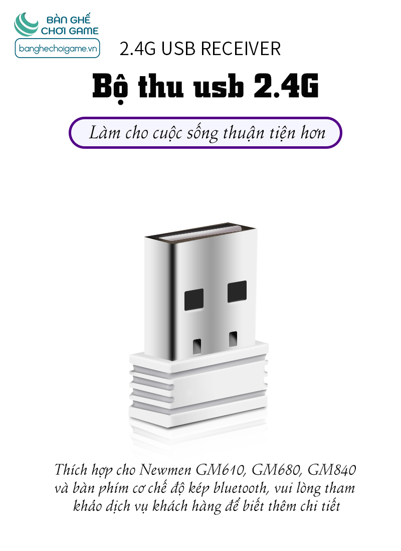 Đầu USB 2.4Ghz cho bàn phím Newmen GM610/GM680/GM840 - Hàng chính hãng