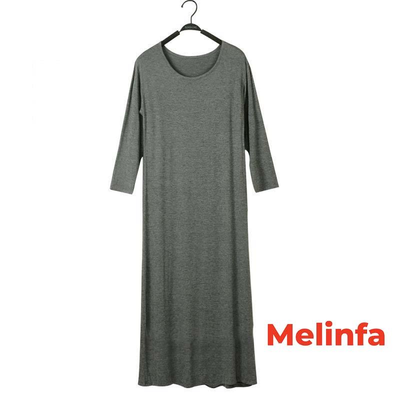 Váy đầm dài tay suông dáng dài vải Modal (gỗ Sồi) mát lạnh tự nhiên thân thiện mã VAV0330