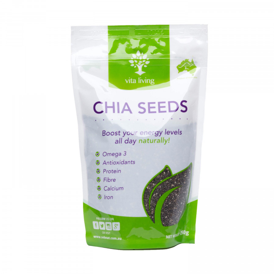 Hạt Chia Úc Đen Vitaliving Chia Seeds 250g