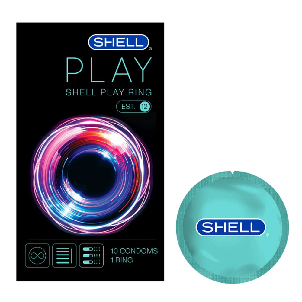 [Hộp 10 cái] Bao cao su Shell Play Ring 6 tính năng kèm 1 chiếc BCS Gun Super Thin