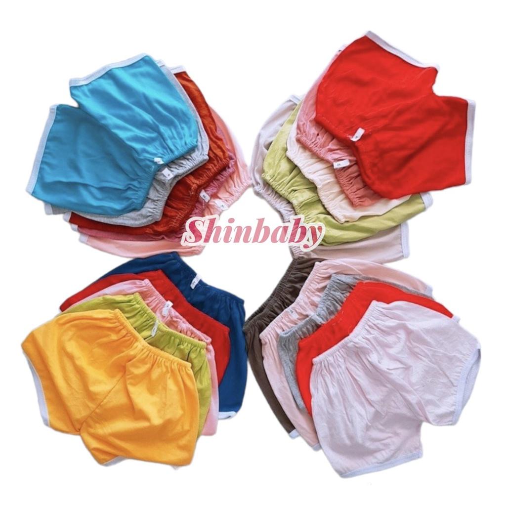 Set 10 quần đùi trơn nhiều màu cho bé vải cotton mỏng mềm mát bé mặc thoải mái