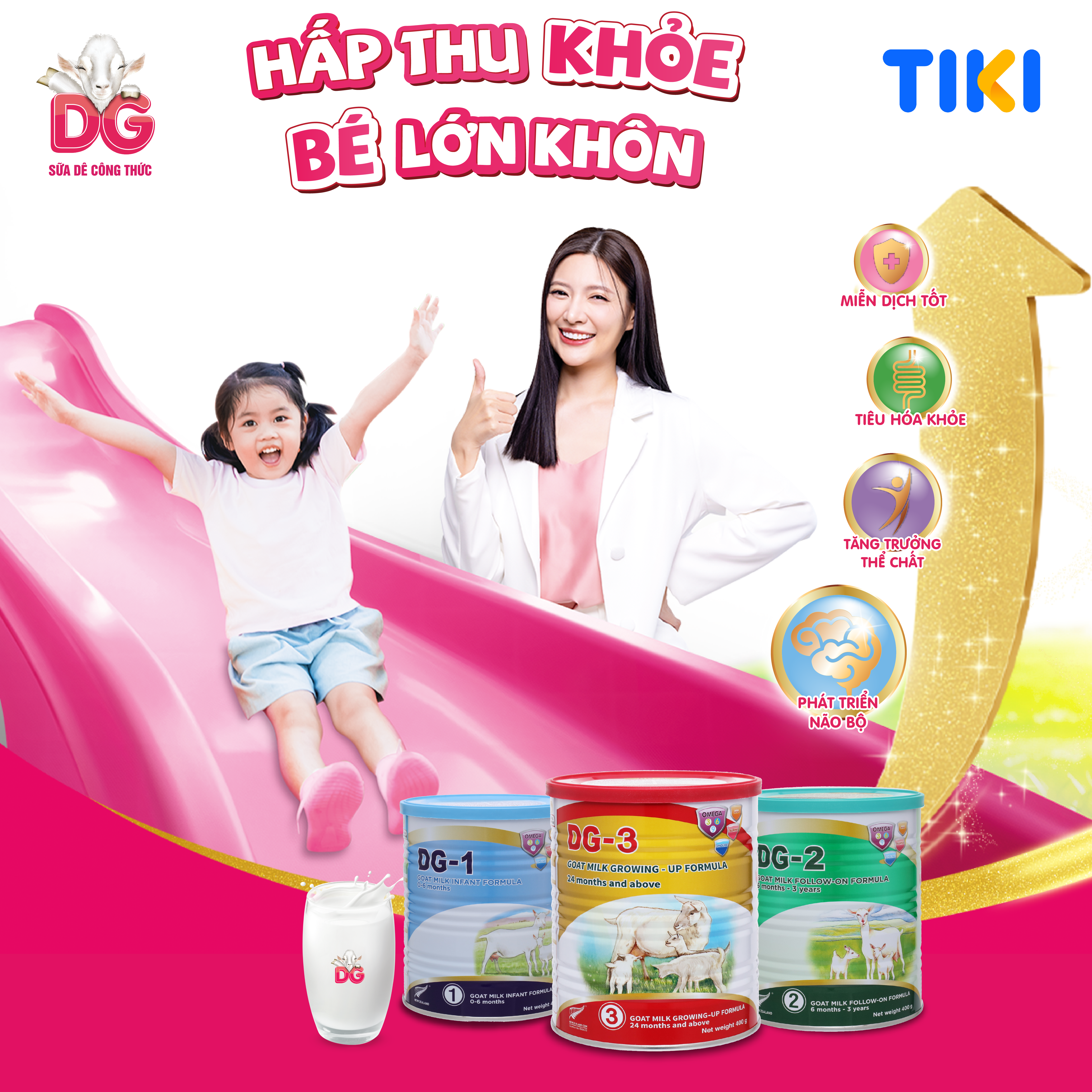 [Tặng Hộp Khăn Giấy] Sữa Dê Công Thức DG-2 800g