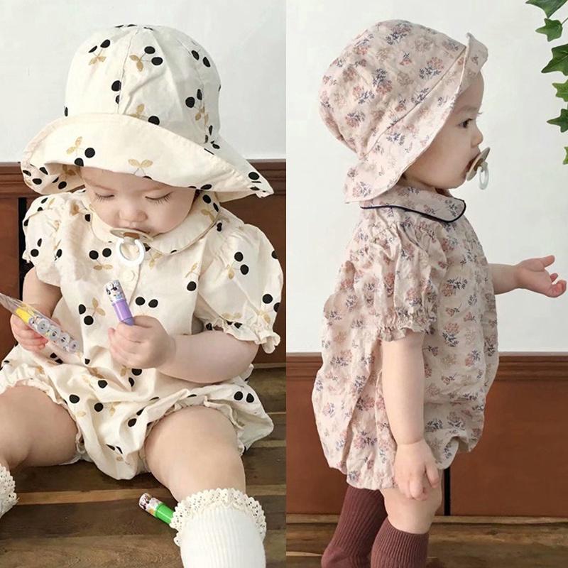 Váy body cộc tay cổ bèo kèm mũ bèo tròn tiểu thư xinh xắn cho Bé yêu