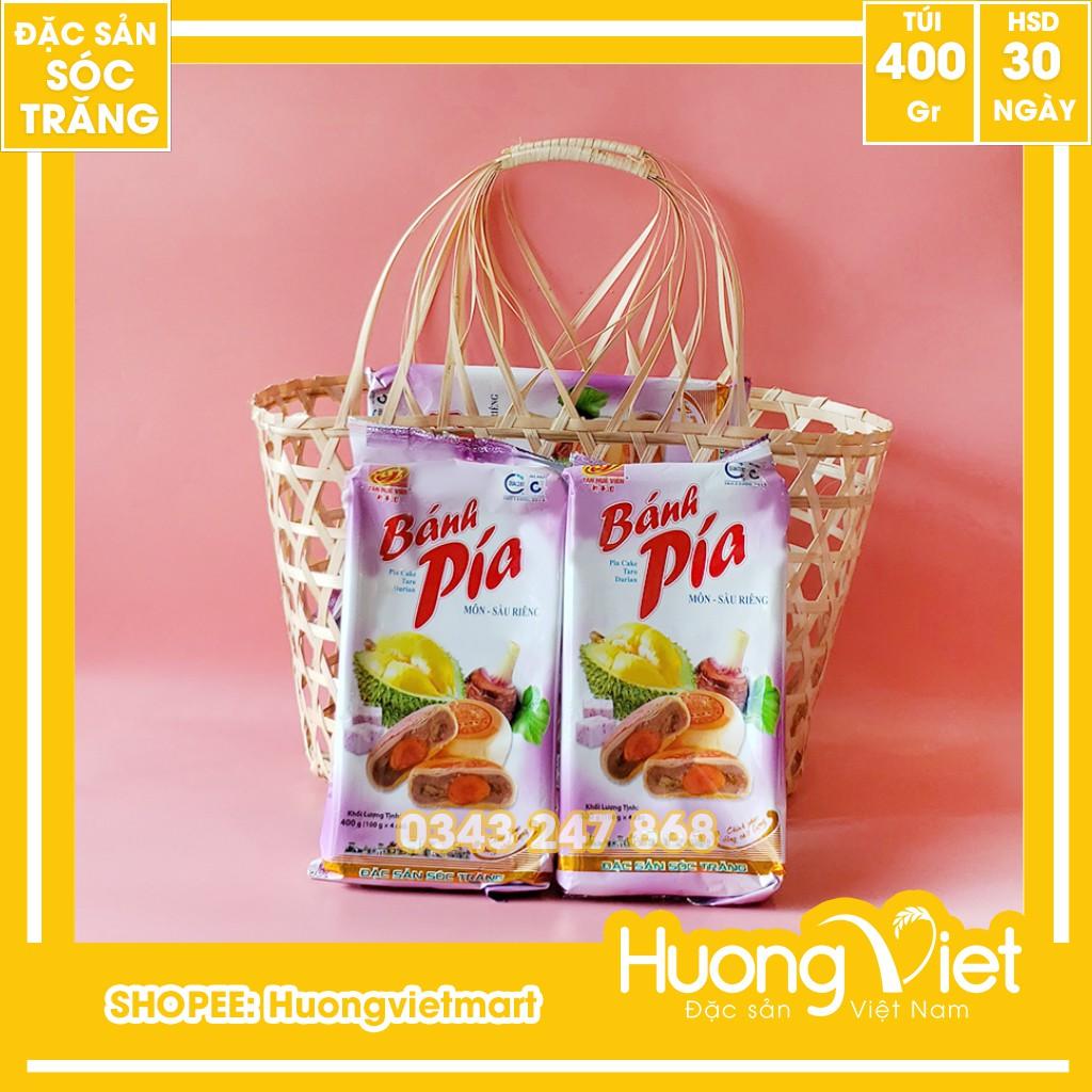 Bánh pía khoai môn sầu riêng trứng muối 400g, bánh pía Sóc Trăng Tân Huê Viên vị truyền thống