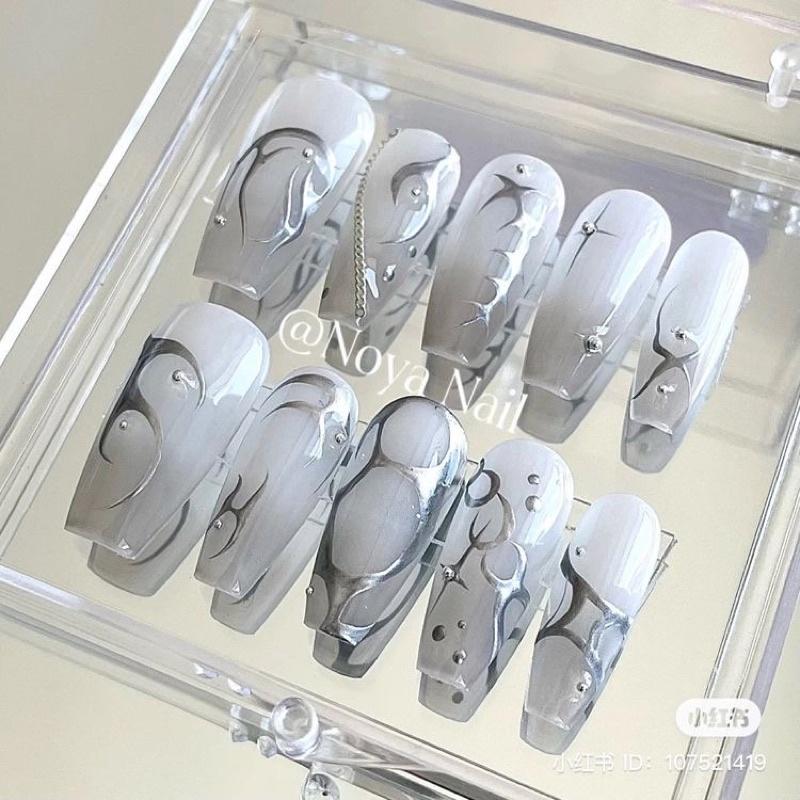 Gel metal vẽ móng nail 2 màu cơ bản vàng và bạc, gel vẽ inox hũ 8g siêu đặc