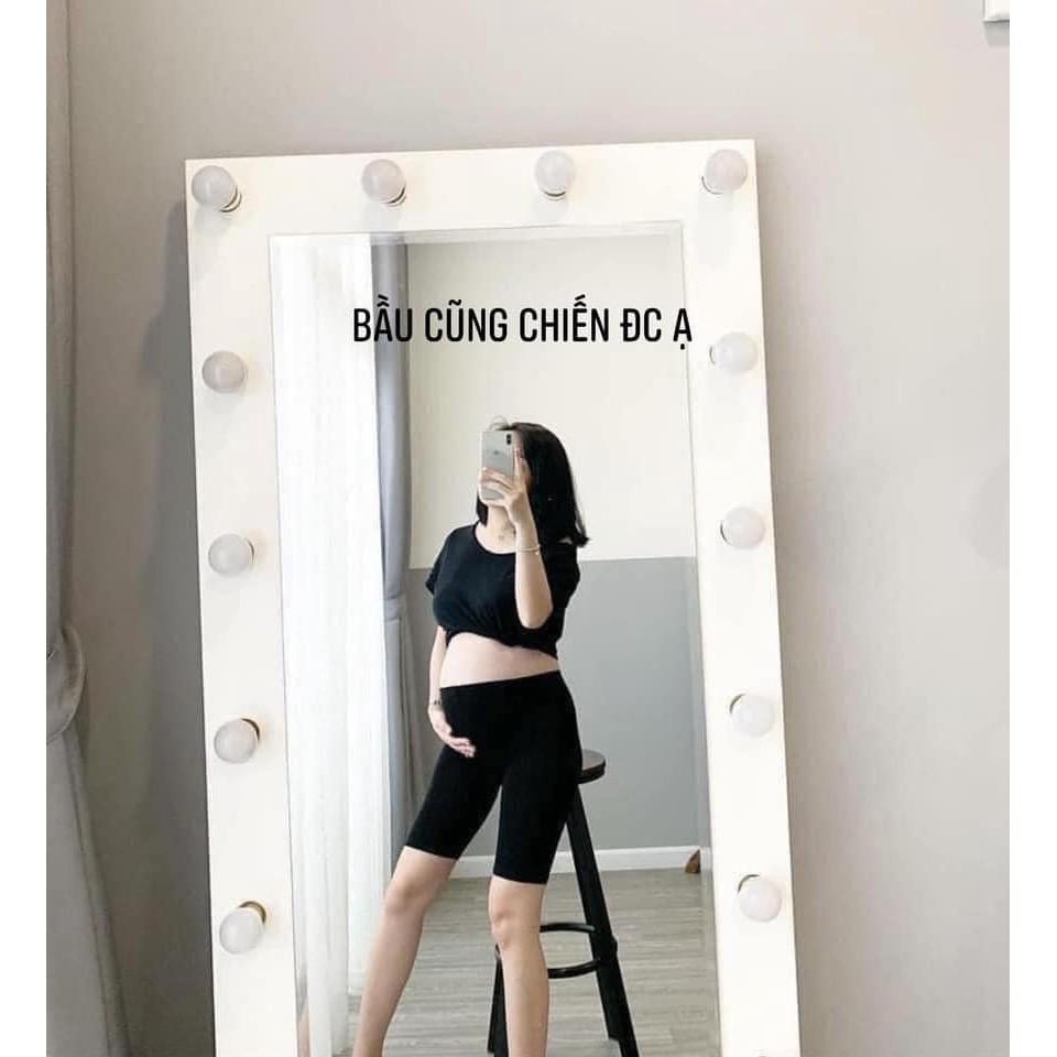Quần Legging Lửng Cạp Chun - Quần Ngố Nữ Vải Cao Cấp Thun Ngố Nữ Co Giãn Tốt Dáng Ôm
