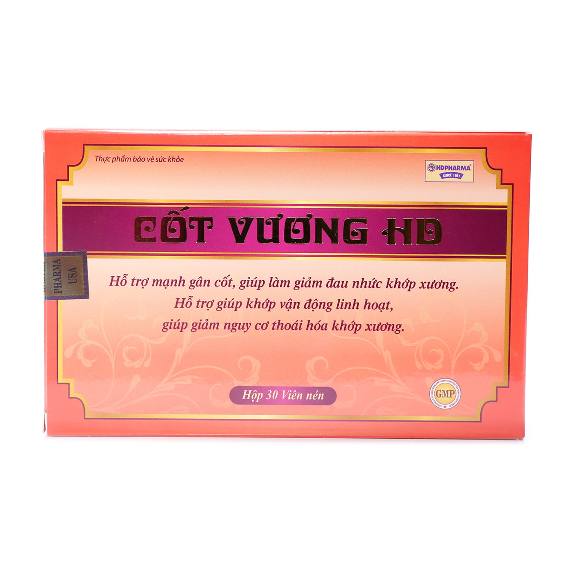 Cốt Vương HD giảm đau xương khớp, thoái hóa cột sống Hộp 30 viên