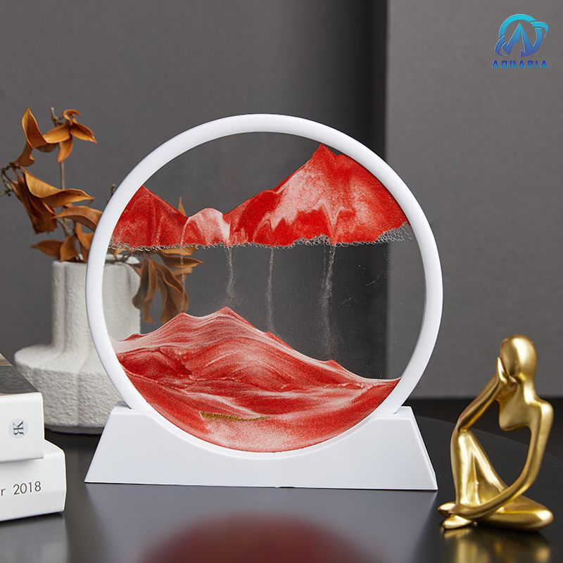 Tranh Cát 3D Chuyển Động Tranh Cát Chảy Hình Tròn Làm Quà Tặng Trang Trí Bàn Làm Việc Tinh Tế, Sang Trọng
