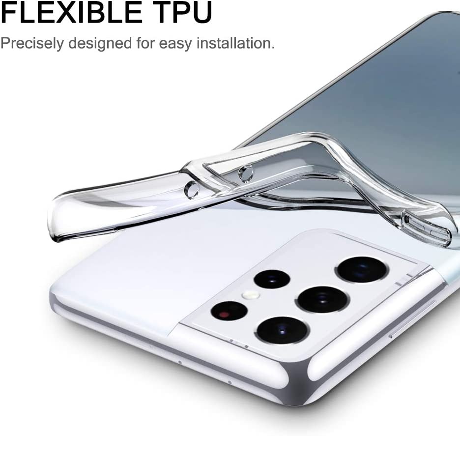 Ốp lưng silicon dẻo cho Samsung Galaxy S21 Ultra hiệu Ultra Thin mỏng 0.6mm độ trong tuyệt đối chống trầy xước - Hàng nhập khẩu