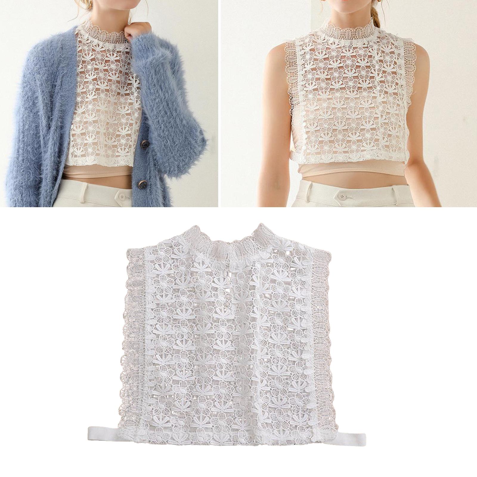 Women's Fall Spring Summer Lace Trim Sleeveless Top Halter Hollow Out Flowers Crochet Tank Top Clubwear Vest Blouse