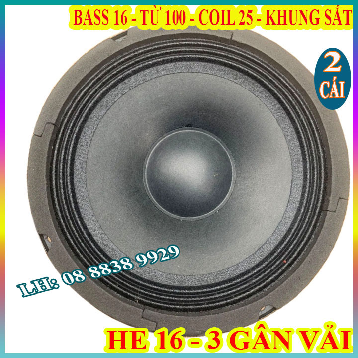 CẶP LOA BASS 16 TỪ 100 COIL 25 GÂN 3 XẾP - GIÁ 2 LOA