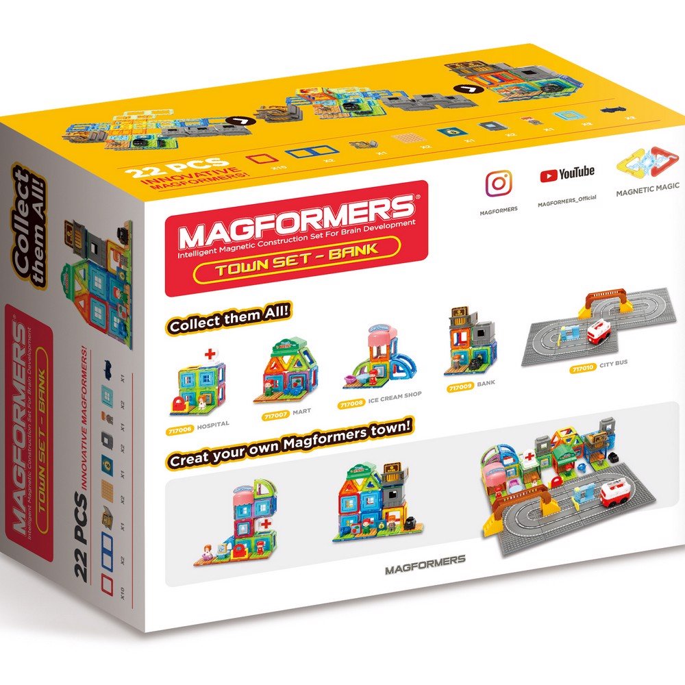 Đồ chơi xếp hình nam châm 3D Magformers - Ngân hàng 22 mảnh