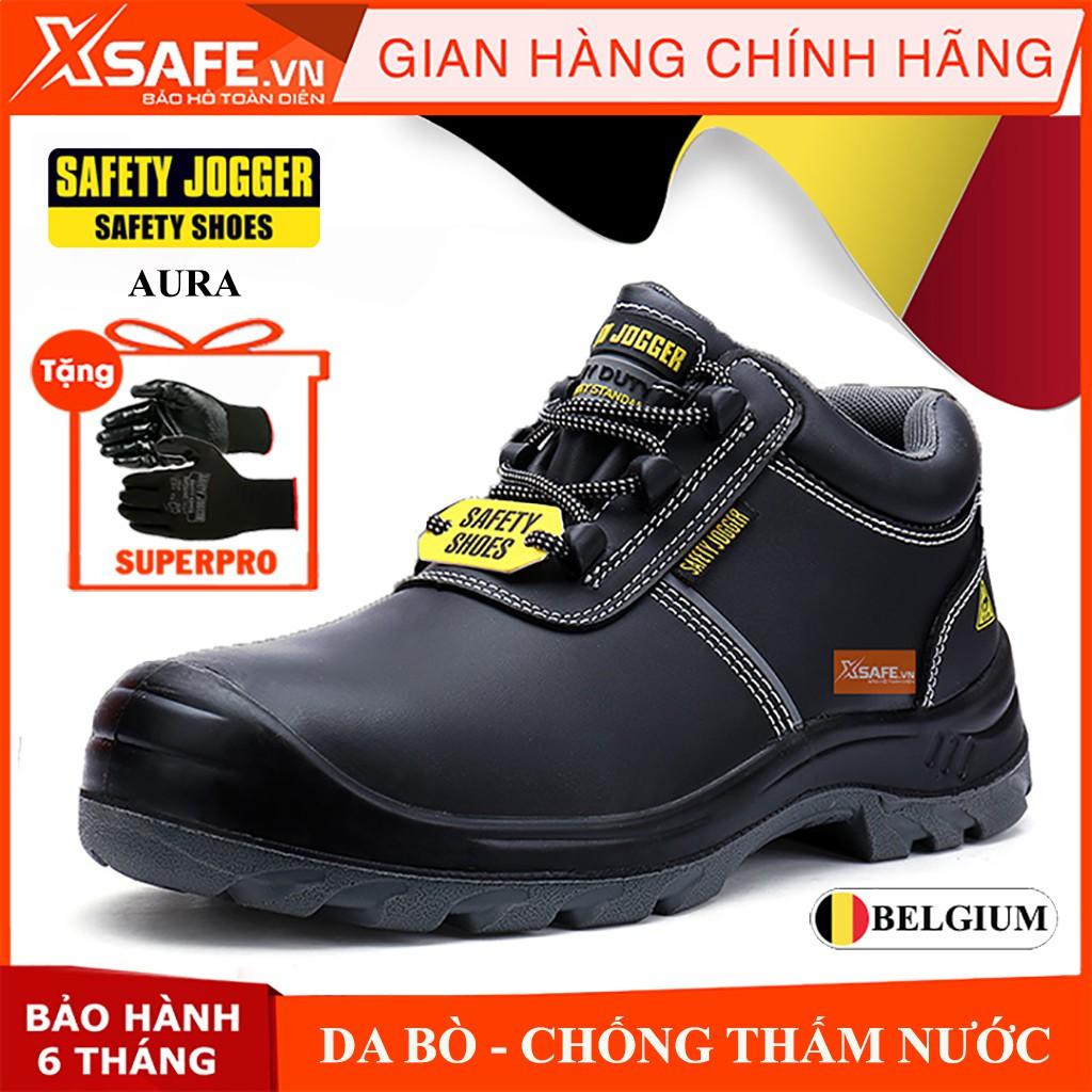 Giày bảo hộ lao động nam Jogger Aura S3 ESD SRC da bò cao cấp, cấu tạo phi kim, chống trượt, chống tính điện ESD