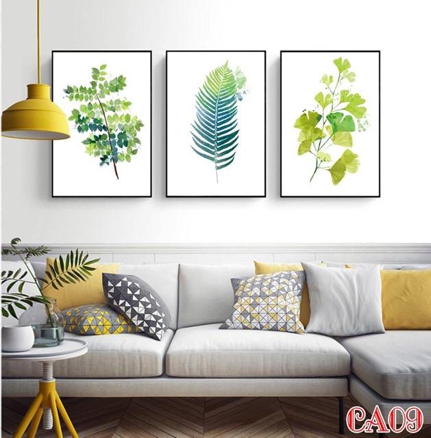 Tranh canvas decor bộ 3 bức 40x60cm