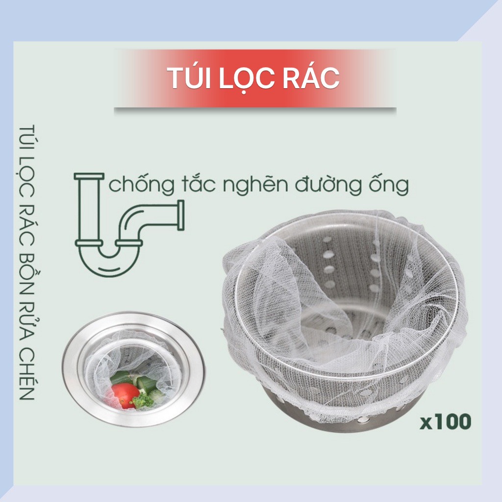 Túi lưới lọc rác bồn rửa chén giúp cho bồn rửa chén không bị nghẽn tắc do rác