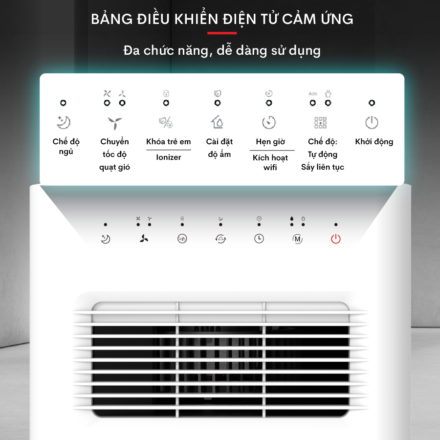 Máy hút ẩm lọc không khí 40m2 Nhập Khẩu Nhật Bản Fujihome, máy hút ẩm không khí gia dụng thông minh công suất lớn hiển thị độ ẩm mini dehumidifiers - Hàng chính hãng