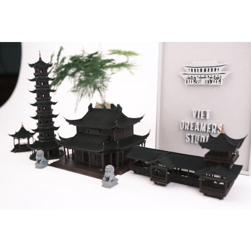 Mô hình tiểu cảnh COMBO 1 - bán cạn - bể cá - hòn non bộ - terrarium - tinh xảo - chất lượng cao