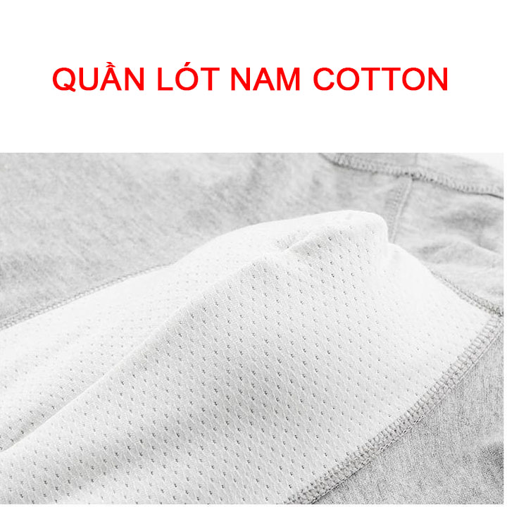 Combo 4 quần lót nam cotton mềm mại bền đẹp thoáng mát, đàn hồi thoáng khí