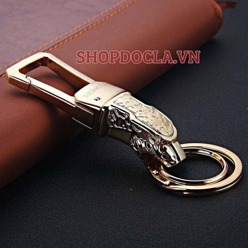 Móc khóa Honest BCK2 648 đầu báo cao cấp mắt đính đá đựng hộp thiếc