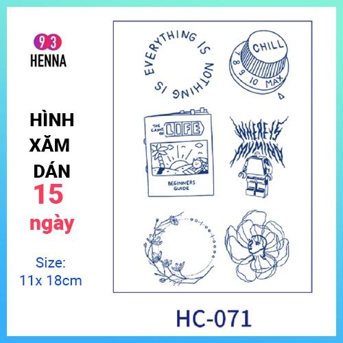 Hình Xăm Dán Tạm Thời Thảo Dược 15 Ngày mã HC071