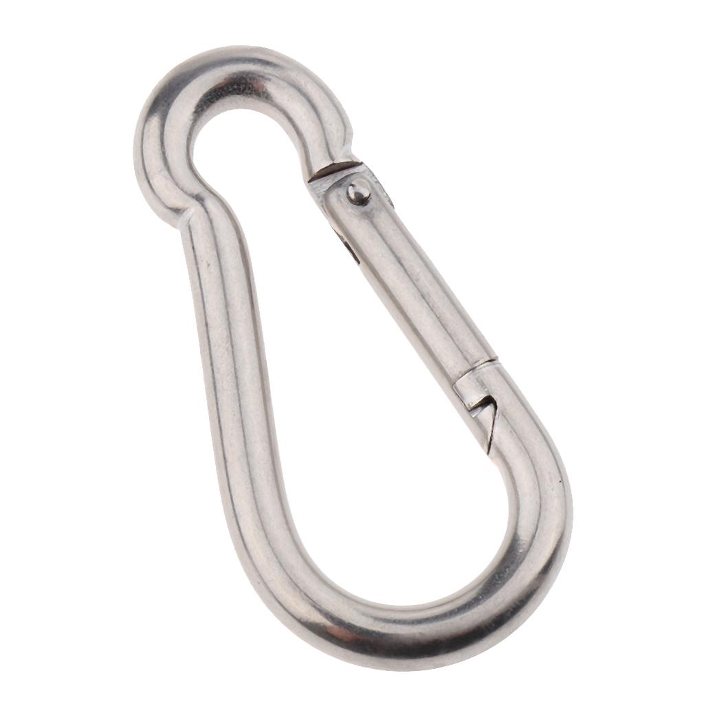 Stainless Steel Spring Snap Hook Carabiner Keychain Clips for Outdoors Sports, Not for climing!