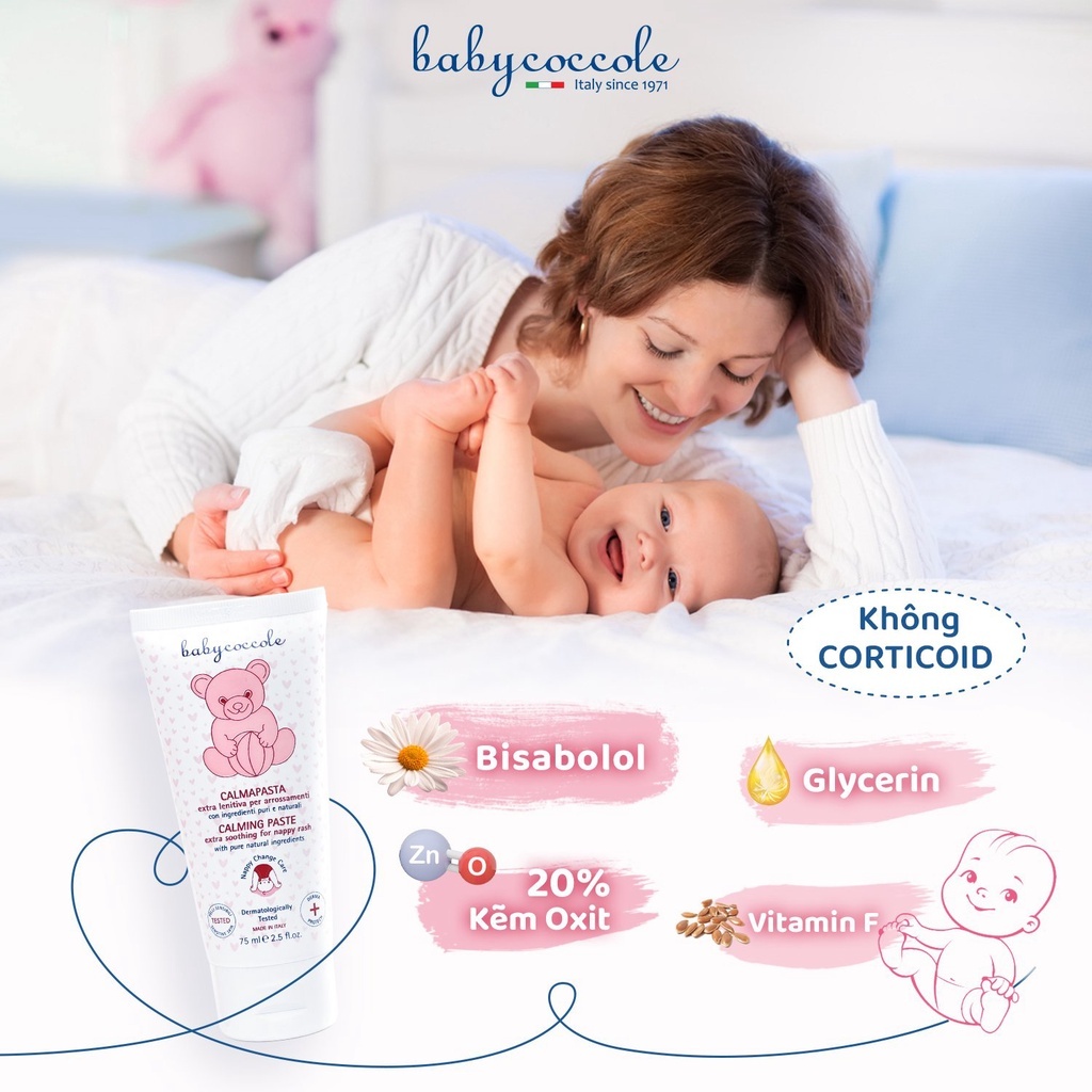 Kem chống hăm cho bé Babycoccole 0M+ chiết xuất hoa cúc và ZnO 10% 75ml