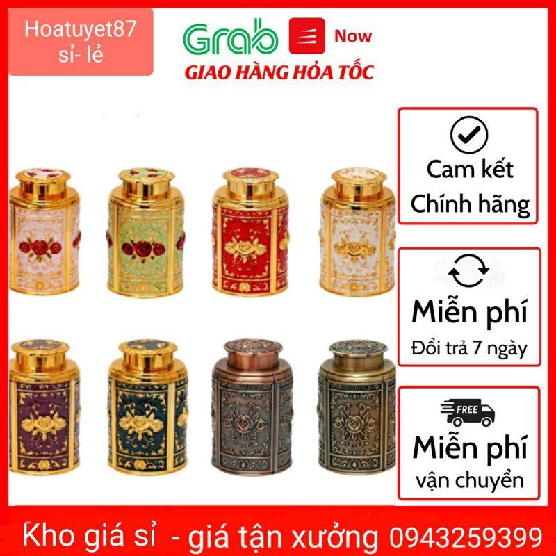 Hộp đựng chè bằng hợp kim cao cấp, phong cách hoàng gia