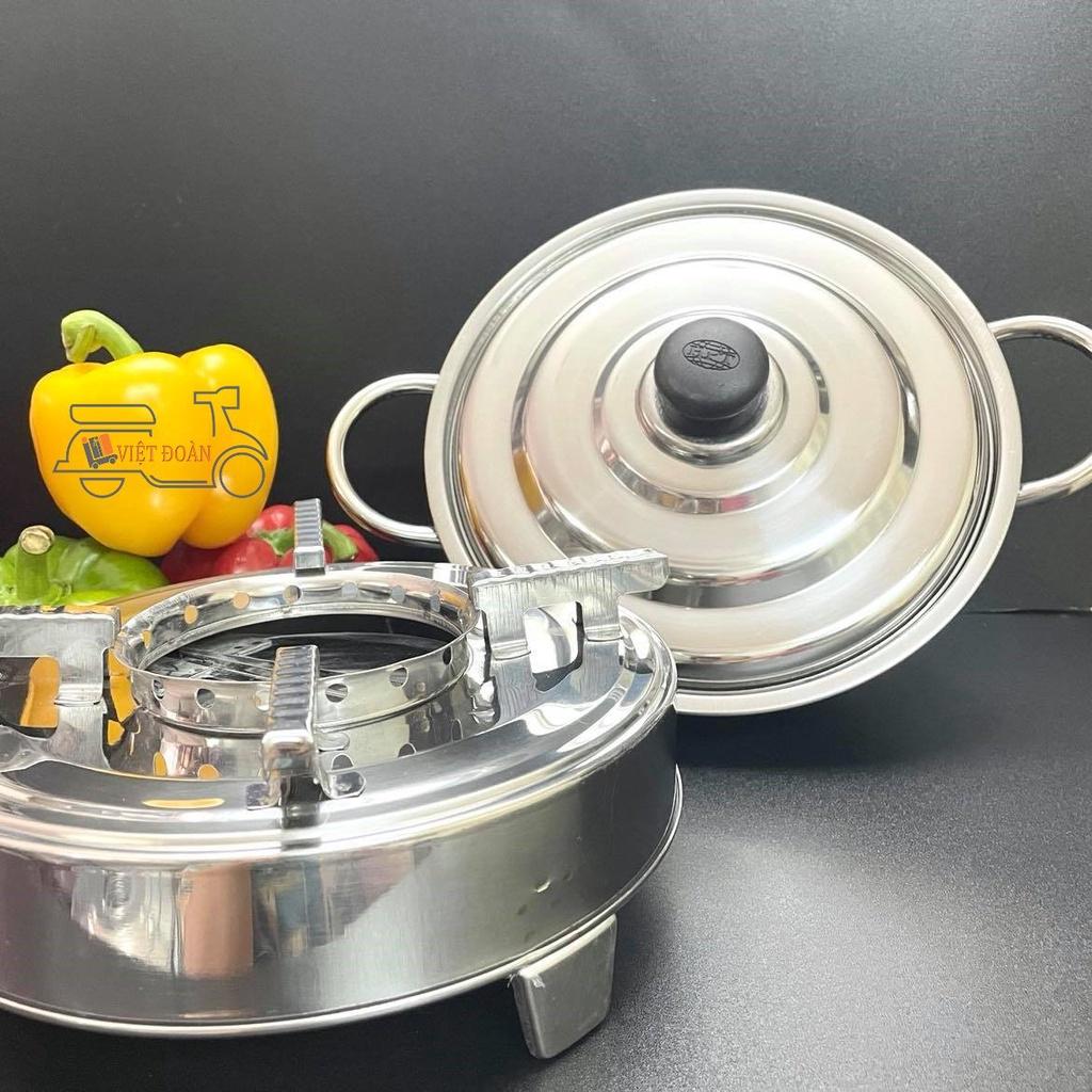 Bộ Bếp Cồn INOX / Nồi Lẩu Chất liệu INOX dày. Combo bộ bếp cồn nồi lẩu chuyên cho quán ăn nhà hàng và gia đình