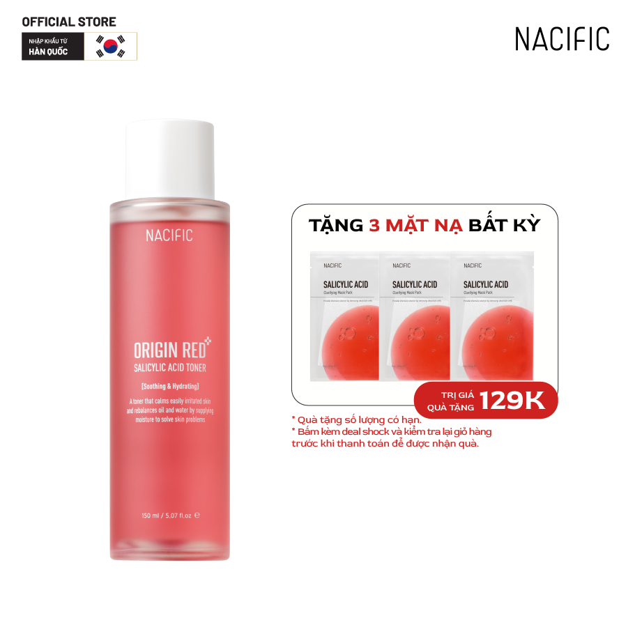 Nacific Nước hoa hồng Origin Red Salicylic Acid Toner 150ml