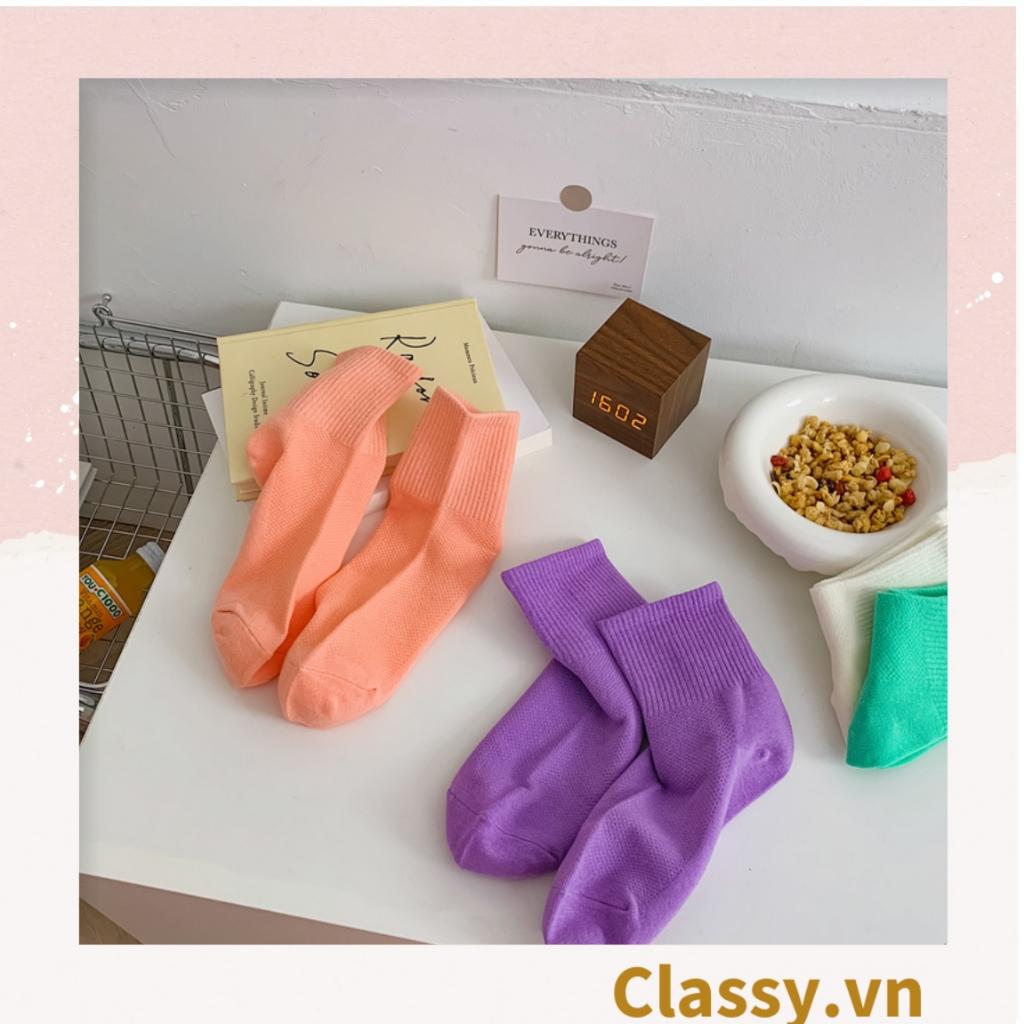 Tất cổ cao Classy,  vớ cổ cao màu trơn, có bo chun phần cổ, siêu êm chân G1471