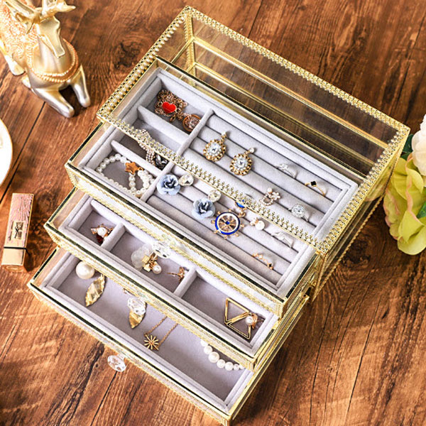 Hộp Đựng Trang Sức 3 Tầng Golden
