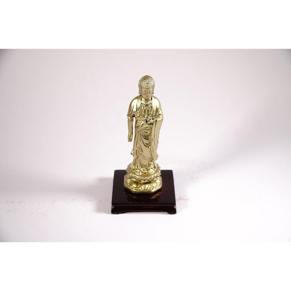 Tượng phật A Di Đà đứng có đế mạ đồng - Cao 13cm