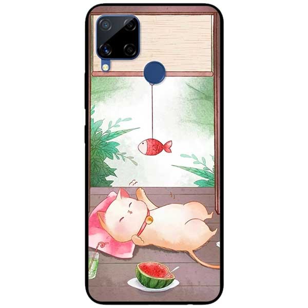 Ốp lưng dành cho Realme C15 mẫu Mèo Và Điện Thoại