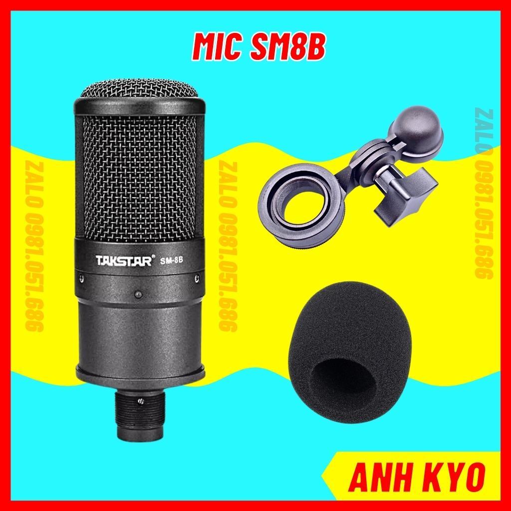 Mic thu âm SM8B, mic livestream 48v sm8b màu xám kết hợp được nhiều dòng sound card