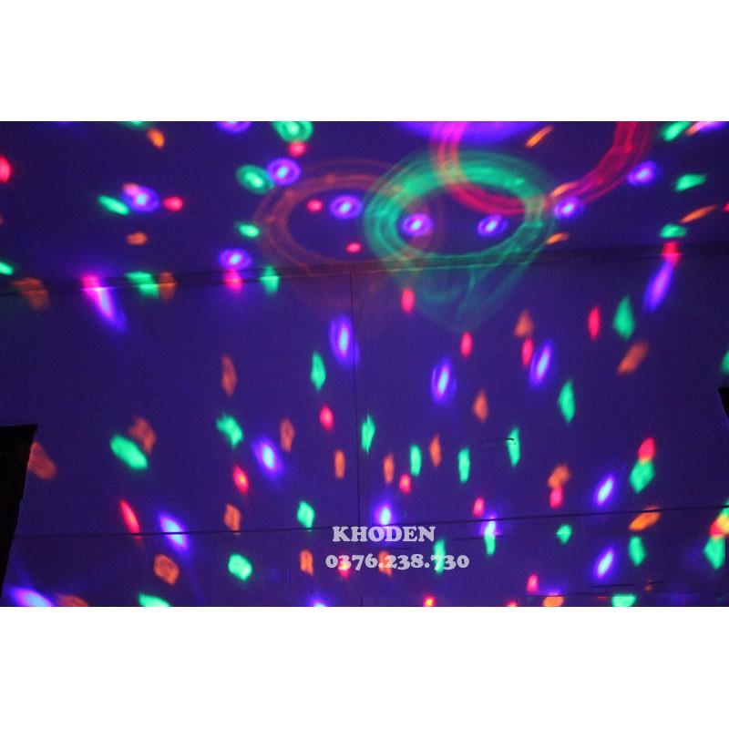 Đèn LED sân khấu bar vũ trường chớp 7 màu, hiệu ứng nhấp nháy xoay theo nhạc có remote