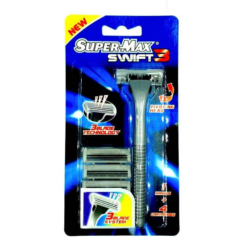 DAO CẠO RÂU 3 LƯỠI SUPERMAX SWIFT 3 (Nhập khẩu từ Ấn Độ - AT282)