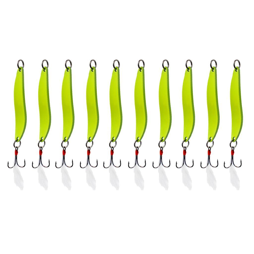 10 PCS Metal Luminous Fishing Lures Hard Baits For Outdoor Night Fishing
