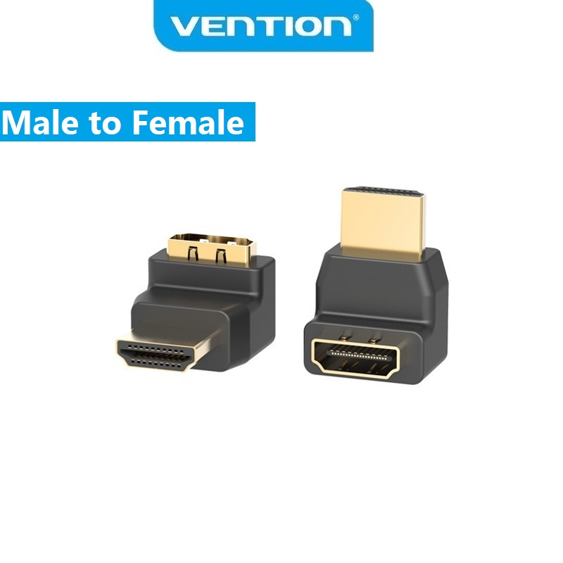 Hình ảnh Đầu nối HDMI vuông góc 90 độ Vention 1 đực 1 cái - Hàng chính hãng