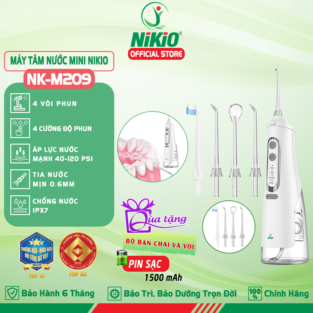 Máy Tăm Nước Cầm Tay Nikio NK-M209 - Dung Tích Lớn 360ml, Hàng Chính Hãng