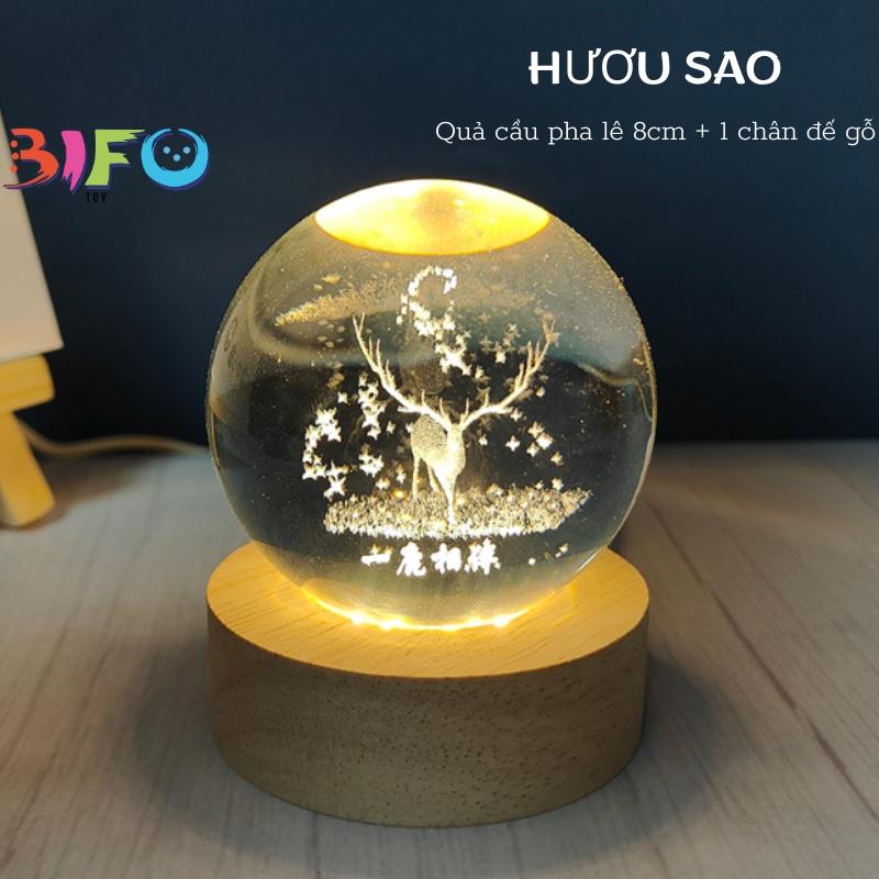 Quả cầu pha lê phát sáng, đèn ngủ 3D trang trí, đồ chơi khoa học, quà tặng sinh nhật, giáng sinh, quà lưu niệm ý nghĩa