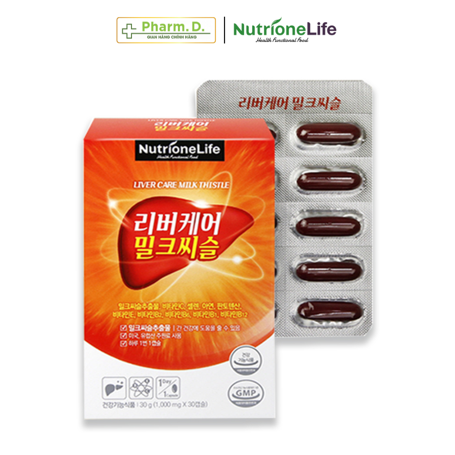 Viên Uống Bổ Gan Hỗ Trợ Giải Độc Gan Tăng Cường Chức Năng Gan NUTRIONELIFE Liver Care Milk Thistle (30 Viên)